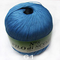 Пряжа "FILO di SCOFIA №8"  61 т. голубой 10*50 г. 340м 100% хлопок  Италия