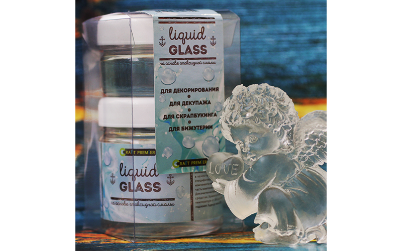 Смола «LIQUID GLASS» на основе эпоксидной смолы, «Сraft Premier», для создания объм. изделий 100м Z0090														
