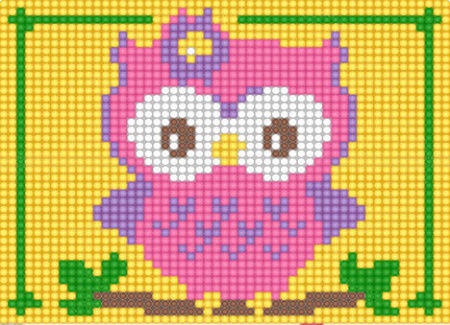 Мозаика "Розовая совушка" БСА5-018 10,5*14,5см, круглые стразы в пакете  Наследиее БСА5-018														