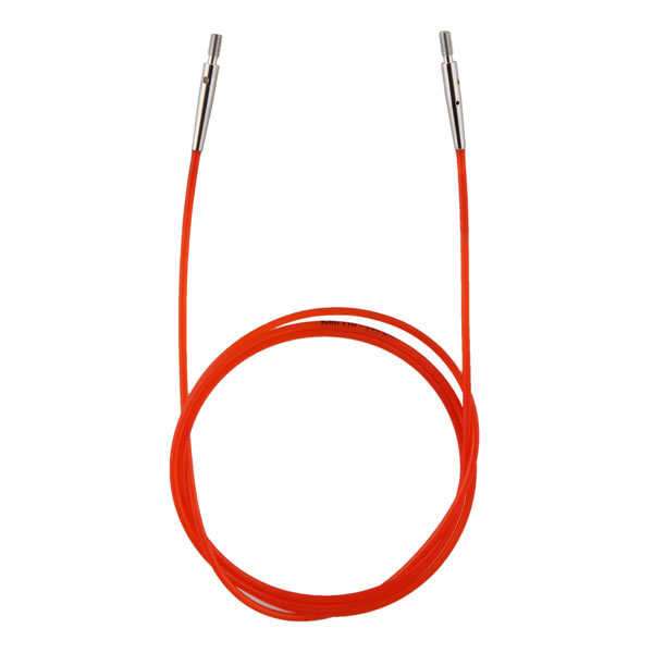 Тросик Knit Pro для съемных спиц длина 76см + заглуш. 2шт и ключик, готов. длина спиц 100см, красный 10635														