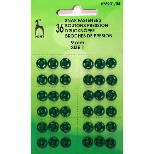 Кнопки пришивные d= 9,0 латунь, цв. зеленый набор 36 шт. за 1 шт.  PONY 7746933/78901/04														
