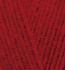 Пряжа "LANAGOLD CLASSIC" 56  красный 5*100 г. 240м 49% шерсть, 51 % акрил  ALIZE 56														