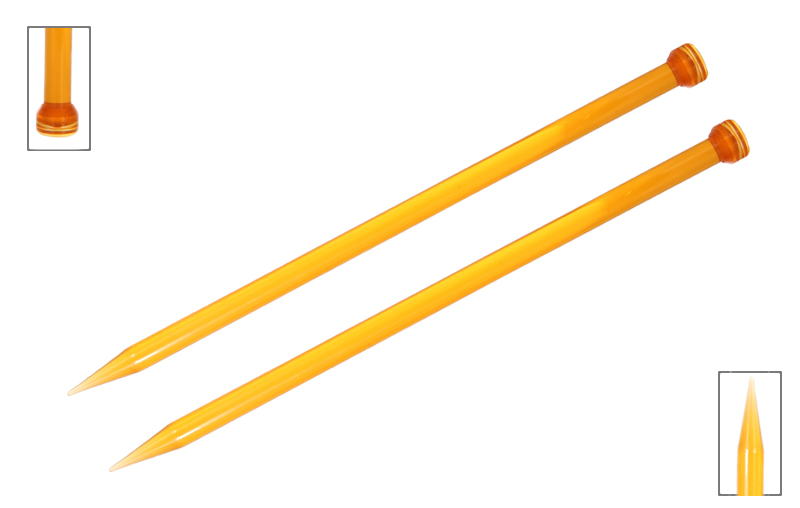Спицы прямые Trendz D 4,0мм, длина 30см, акрил, оранжевый, 2шт  Knit Pro 51191														
