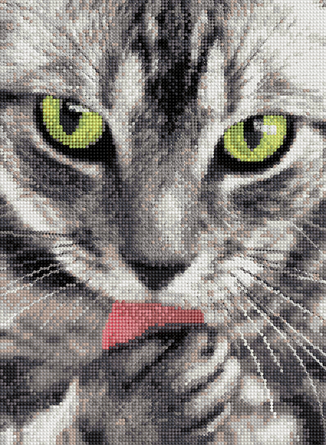 Мозаика "Серый кот" БСА3-191 26*36см, круглые стразы в коробке  Наследие БСА3-191														