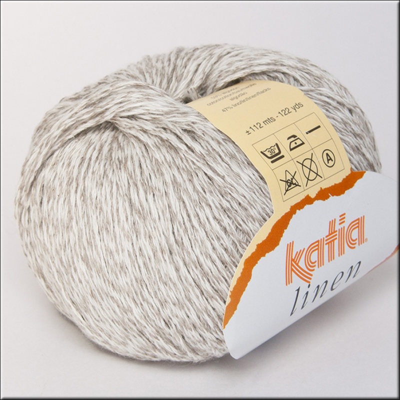 Пряжа "Katia "Linen" 7 суровый 20*50 г. 112м хлопок 53%, лён 47% 485.7														