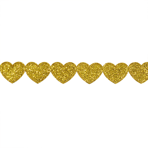 Лента фигурная  "Сердечки" 16мм золото 119, 16мм*25м