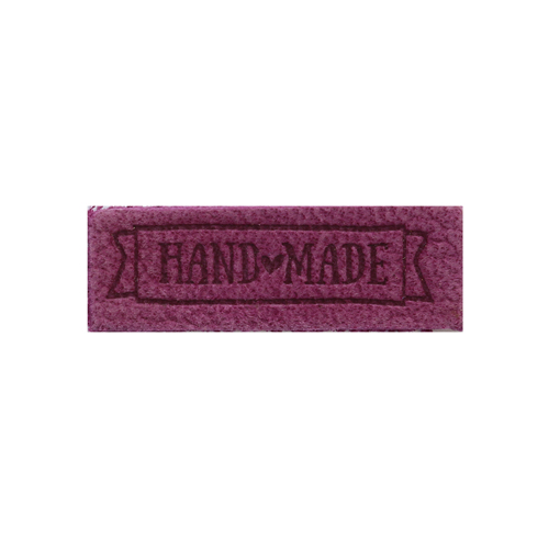 Термонаклейка "Handmade" прямоугольник 2,5*0,8см дизайн №12 2шт. 100% кожа сиреневый 552167														