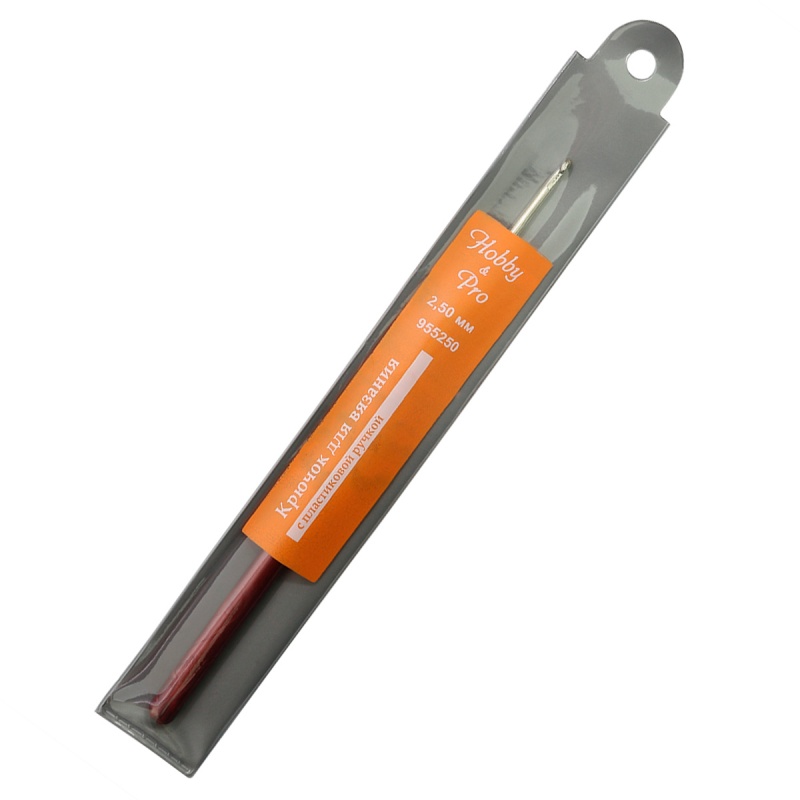 Крючок 1- сторонний D 2,5 длина 14см сталь с пластиковой ручкой  Hobby Pro 955250														