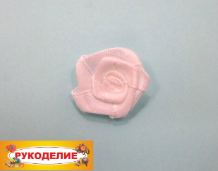 Аппликация "Роза" ткань диаметр 25мм цвет белый СС-3669/200PCS
