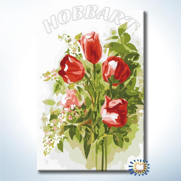 Раскраска по номерам  20*30см "Благоухание весны" акр. краски в тюбиках Hobbart DZ2030001 