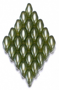 Бисер DUO стекло с двумя отверстиями цв. зеленый 2,5*5мм, 120шт.  KNORR PRANDELL 3119644														