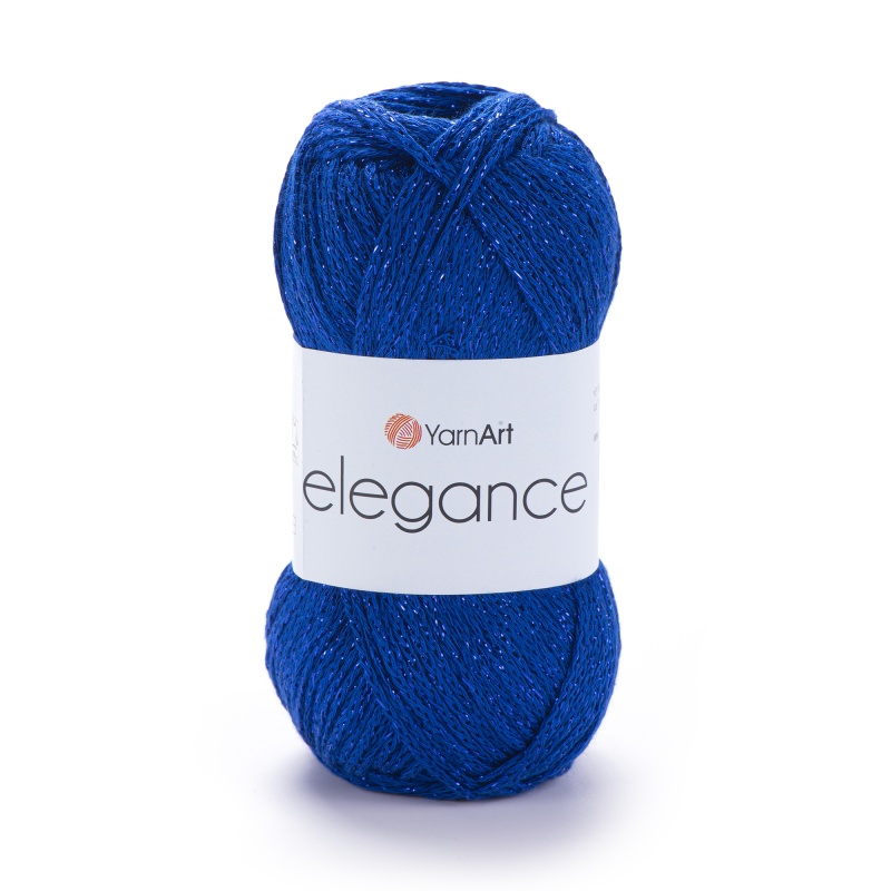  Пряжа "ELEGANCE" 106 синий 50г, 130м, 88% хлопок, 12% металлик