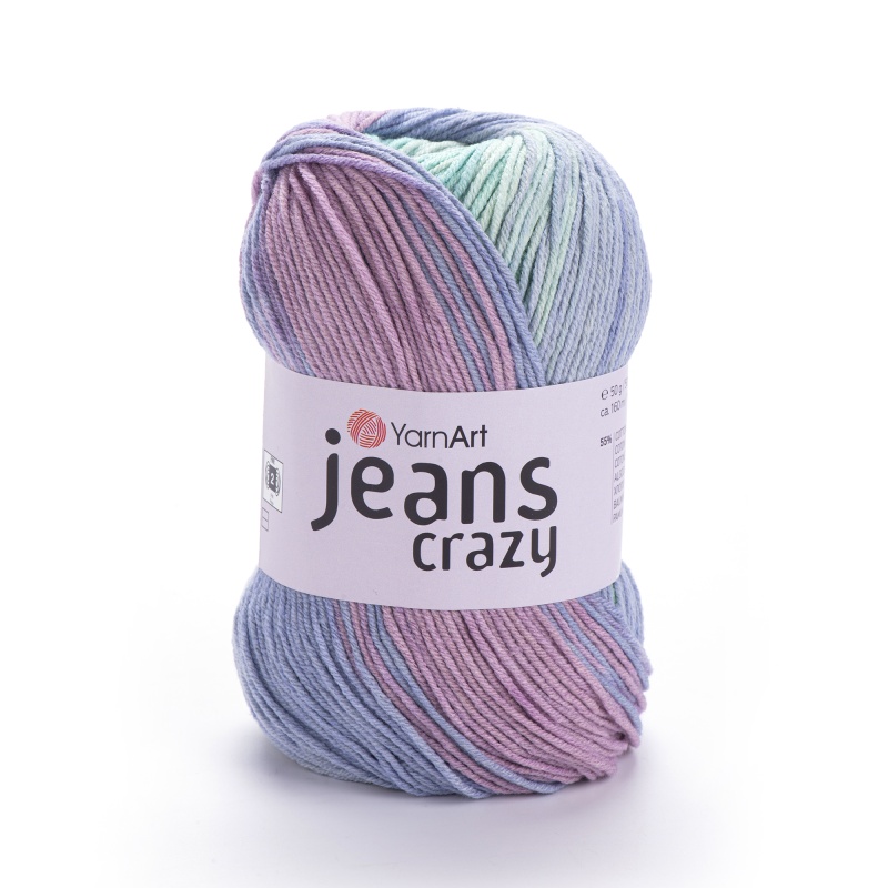 Пряжа "JEANS crazy" 8203 секционный 50г 160м, 55% хлопок 45% акрил 