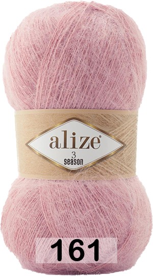 Пряжа "3 season" 161-пыльная роза 100г/500м 25% мохер, 24% шерсть, 51% акрил