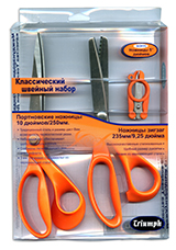 Ножницы набор портновские 24,5см+ножницы "Зиг-заг" 23см + ножницы складные нерж. сталь  ГЕЛА BT4717														