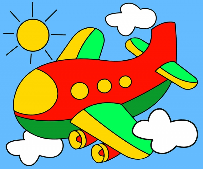 Раскраска по номерам  25*30см "Самолетик"  Наследие РД-020														