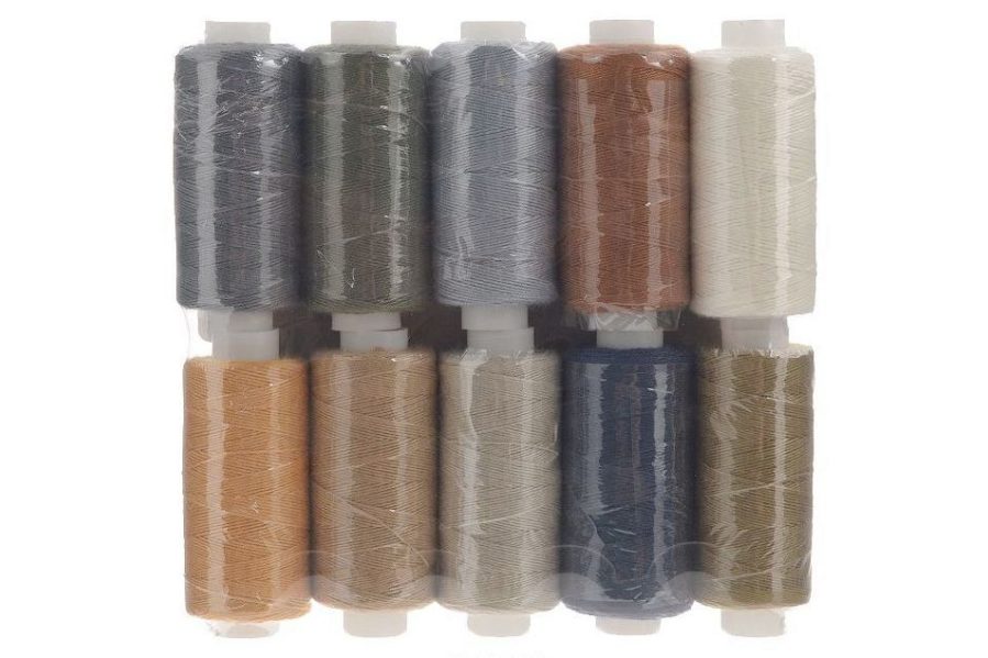 Нитки набор (10шт) швейные №1 цветные 20/3 оссорти 120м (цвета для джинс)