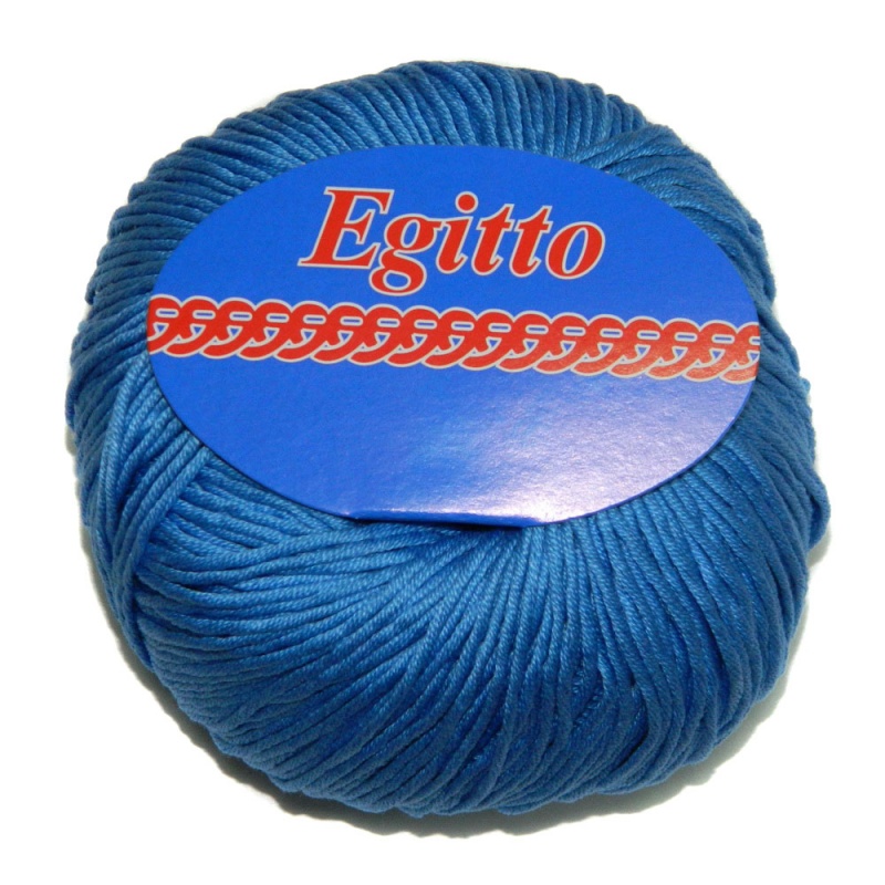 Пряжа "EGITTO" 61 т. голубой 10*50 г. 120м 100% мерсеризованный хлопок  Weltus