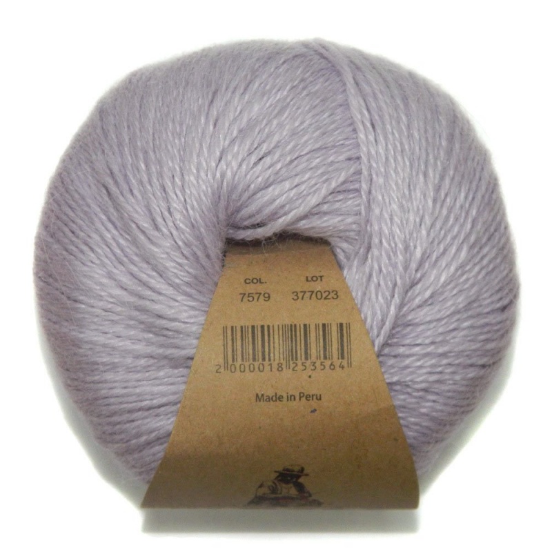 Пряжа "Alpaca Silk" 7579 св. лиловый 10*50 г. 150м 60 % альпака,40 % шелк  Перу