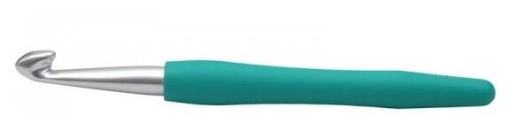 Крючок для вязания с эргономичной ручкой "Waves" 10,0мм алюминий, серебристый/клен  KnitPro 30918														