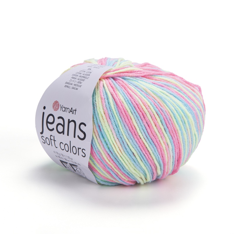  Пряжа "JEANS soft colors" 6204 секционный 50г, 160м, 55% хлопок, 45% акрил