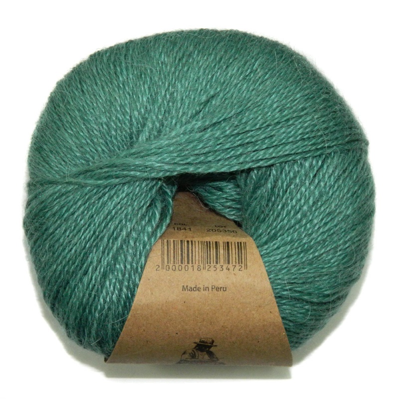 Пряжа "Alpaca Silk" 1841 зеленый 10*50 г. 150м 60 % альпака,40 % шелк  Перу				