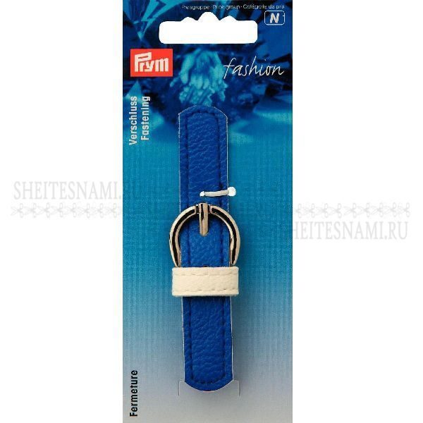 Застежка-браслет для часов 16мм х 10,5 см, искуст. кожа цвет синий  PRYM 416555