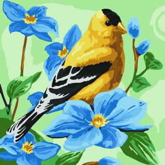 Раскраска по номерам  30*30см "Желтая птичка"  Наследие