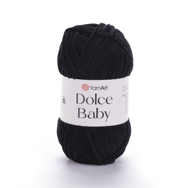 Пряжа "DOLCE BABY" 742 черный  велюр 50г 85м 100% микрополиэстер YarnArt