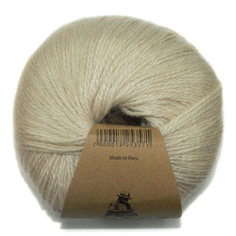 Пряжа "Alpaca Silk" 8927 бежевый 10*50 г. 150м 60 % альпака,40 % шелк  Перу