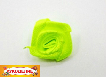 Аппликация "Роза" ткань диаметр 25мм цвет желтый КТЦ4 015