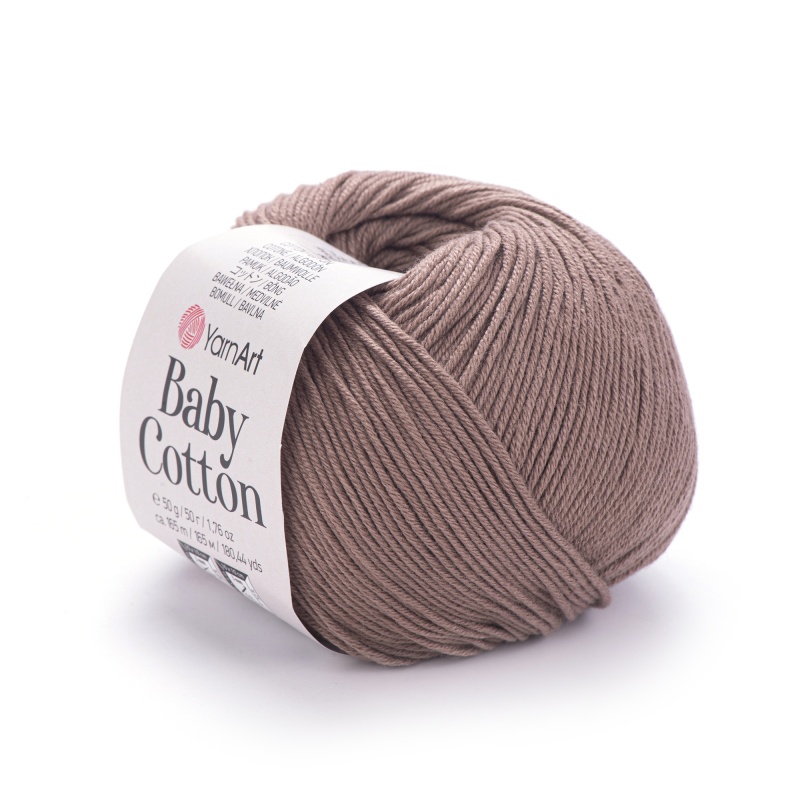 Пряжа "BABY Cotton" 407 шоколад 50 г. 165м 50% акрил, 50% хлопок YarnArt