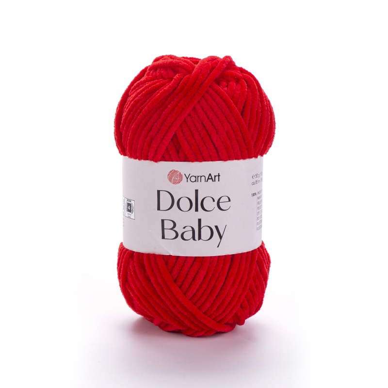 Пряжа "DOLCE BABY" 748 красный велюр 50г 85м 100% микрополиэстер YarnArt