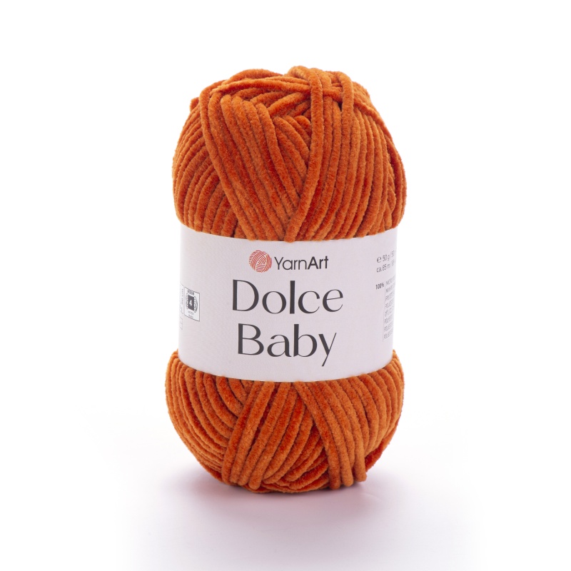 Пряжа "DOLCE BABY" 778 рыжий велюр 50г 85м 100% микрополиэстер YarnArt