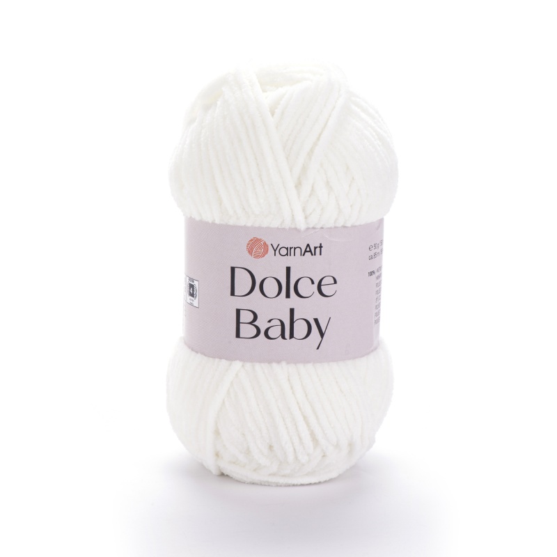 Пряжа "DOLCE BABY" 745 молочный велюр 50г 85м 100% микрополиэстер YarnArt