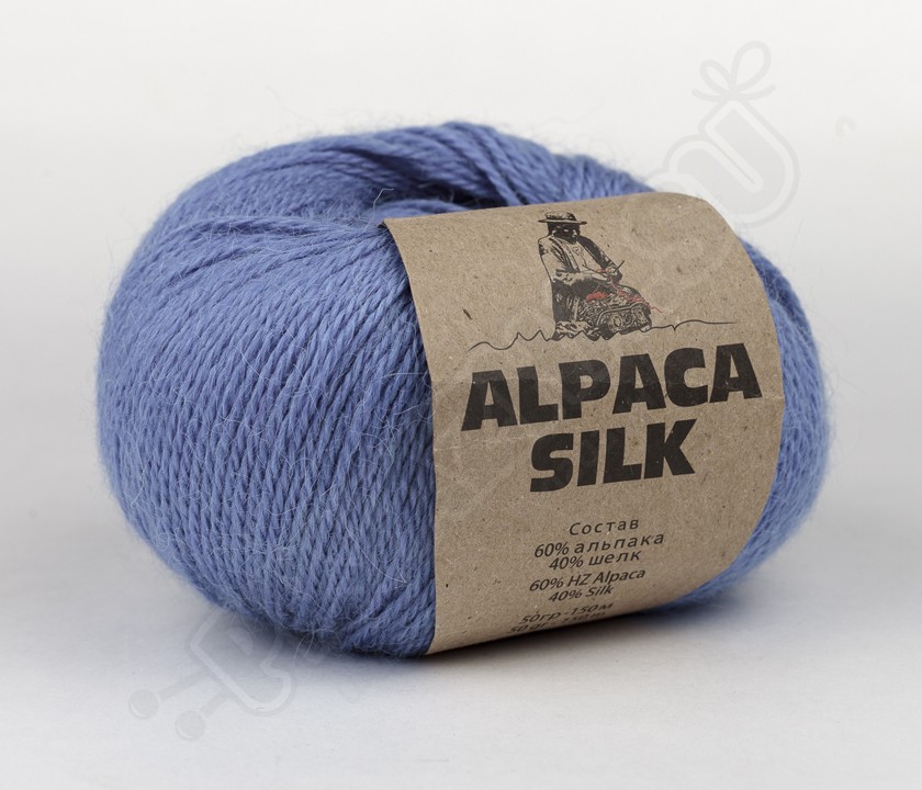 Пряжа "Alpaca Silk" 9017 св. синий 10*50 г. 150м 60 % альпака,40 % шелк  Перу