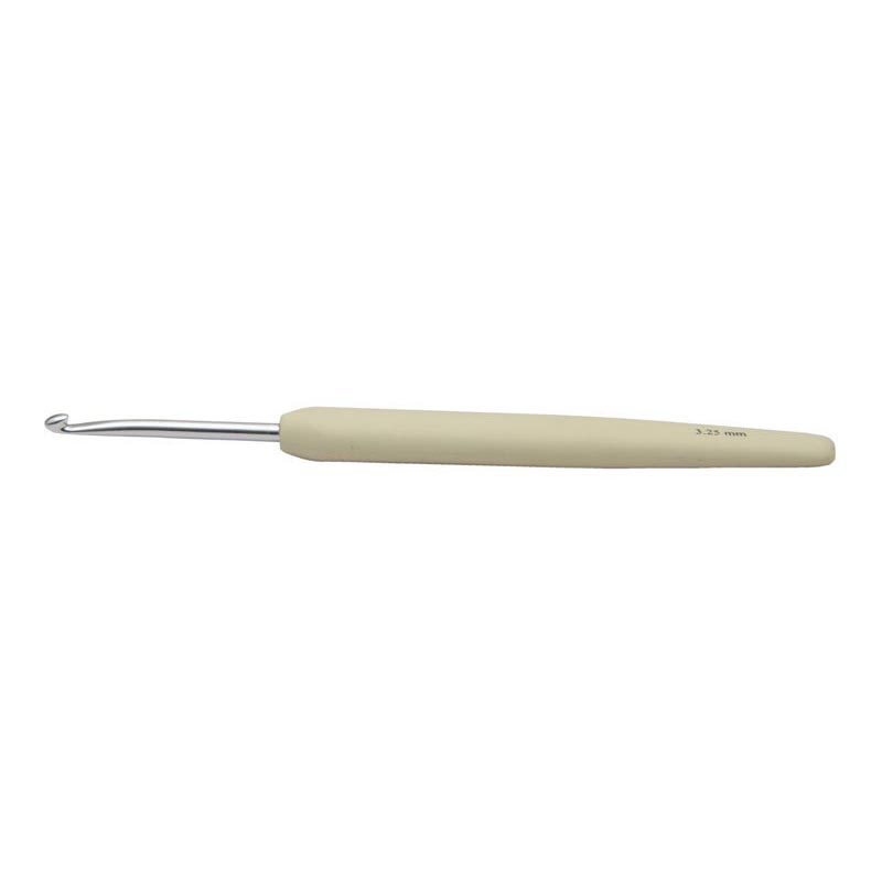 Крючок для вязания с эргономичной ручкой "Waves" 3,25мм алюминий, серебристый/слоновая кость KnitPro 30906														
