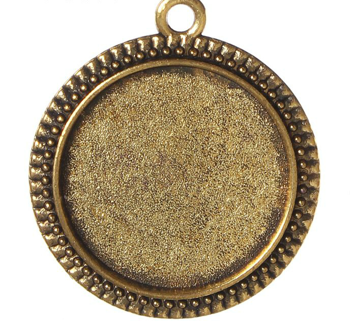 Основа камея-кабошон круг 25мм золото с ушком за 1шт. 1508558														