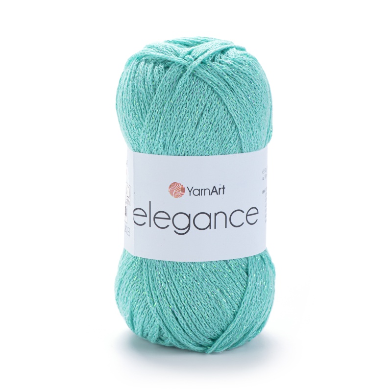  Пряжа "ELEGANCE" 115 бирюза 50г, 130м, 88% хлопок, 12% металлик
