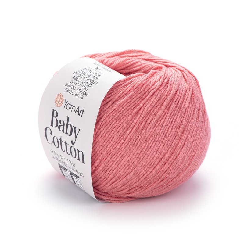 Пряжа "BABY Cotton" 420 лосось 50 г. 165м 50% акрил, 50% хлопок YarnArt