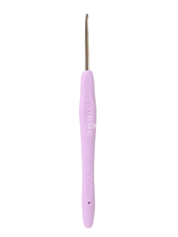 Крючок для вязания "DMC" 2,5мм с пластиковой ручкой, сталь длина 13мм U1888/25														