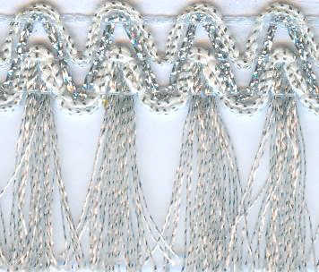 Бахрома с кистями цвет серебро 40мм за 1 метр  Астра 308