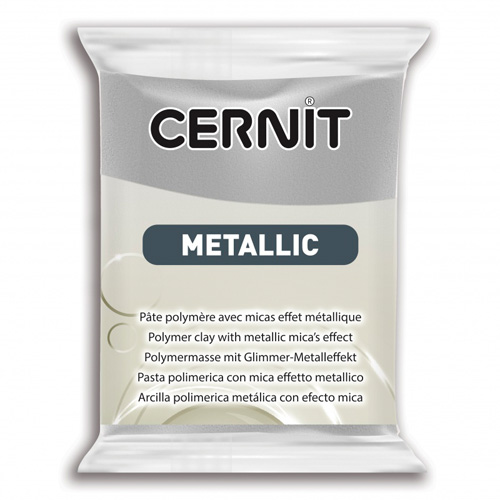 Глина полимерная "Cernit METALLIC" цвет 080 серебро полимерная запекаемая, 56гр. CE0870056														