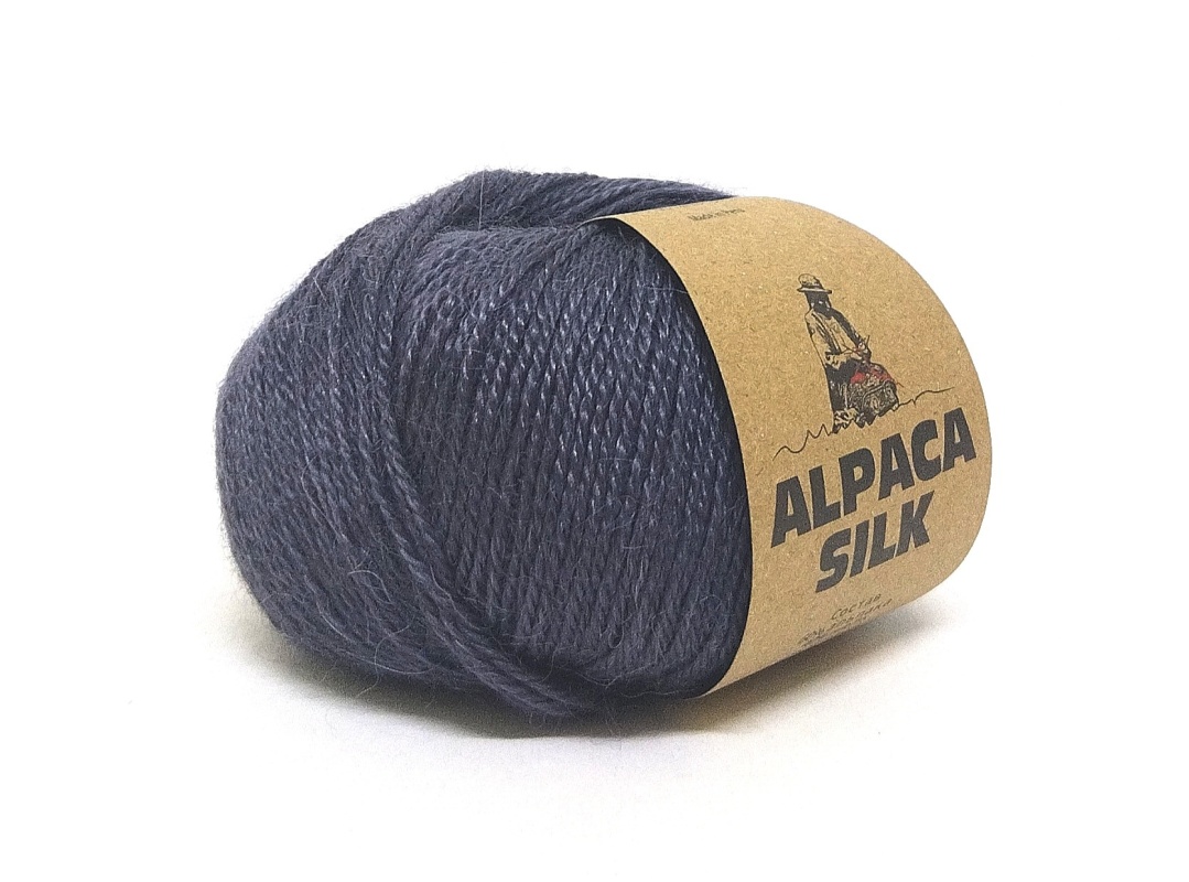 Пряжа "ALPACA SILK" 9715 т.серый  50 г/150м 60 % альпака,40 % шелк 