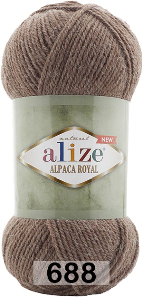 Пряжа "Alpaca ROYAL" 688-т. коричневый 15 % альпака, 30 % шерсть, 55% акрил,100 гр/250м