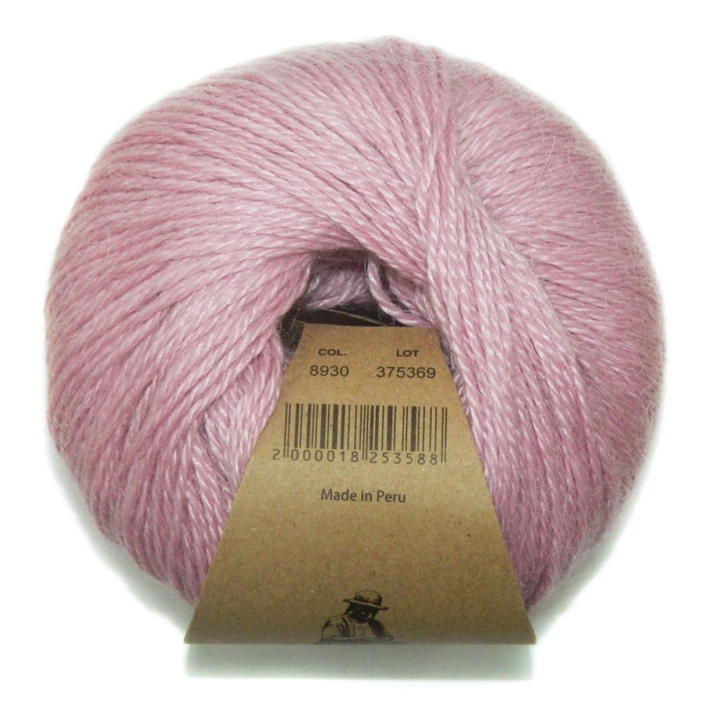 Пряжа "Alpaca Silk" 8930 розовый 10*50 г. 150м 60 % альпака,40 % шелк  Перу					