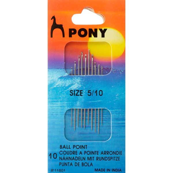 Иглы для синтетических тканей №5-10, 10шт  Pony 11801														