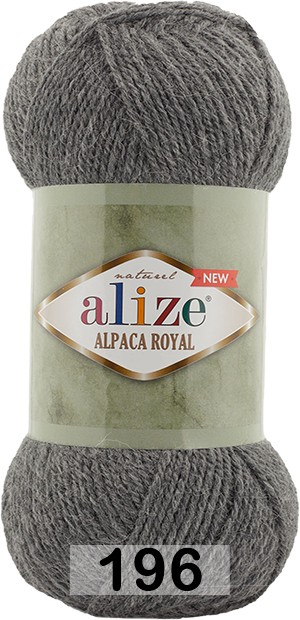 Пряжа "Alpaca ROYAL" 196-т.серый 15 % альпака, 30 % шерсть, 55% акрил,100 гр/250м
