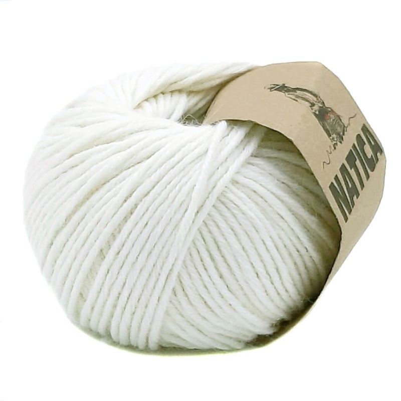 Пряжа "NATICA" 5819 белый, 50г/100м 100% беби альпака, 