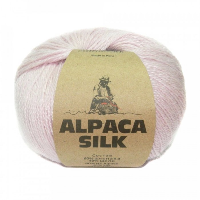 Пряжа "Alpaca Silk" 2751 розовый 10*50 г. 150м 60 % альпака,40 % шелк  Перу